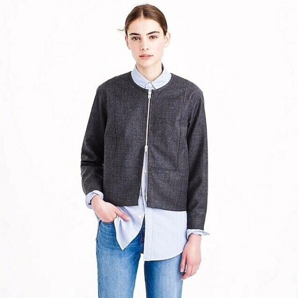 J. Crew Collarless Bib Jacket